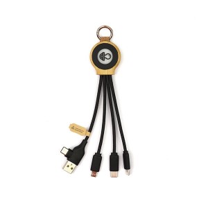 Bamboo and rPET Multi-Charging Cable 