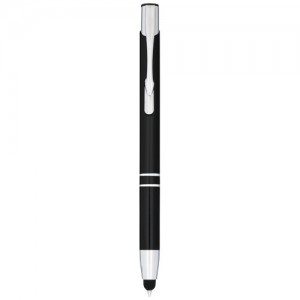 Moneta anodized aluminium click stylus ballpoint pen (blue ink)