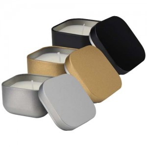 Tindra square tin candle with vanilla aroma