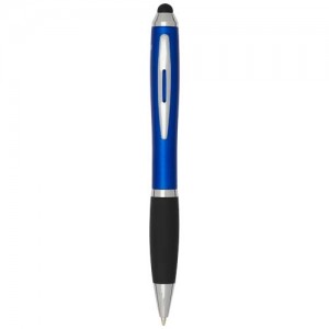 Nash RCS recycled plastic stylus ballpoint pen with coloured barrel and black grip (blue ink)
