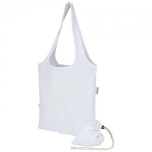 Madras Blend 140 g/m² GRS recycled foldable cotton tote bag 7L