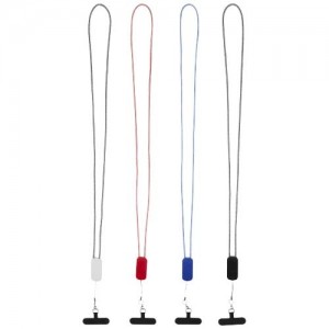 Anser recycled plastic smartphone lanyard with 27W 5-in-1 built-in cable