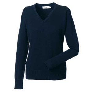 Russell Collection Ladies V-Neck Knitted Sweatshirt