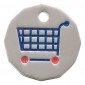 Printed Trolley Coin Key Ring - New Pound Style 