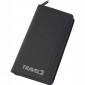 Zipped Travel Wallet in Black Microfibre