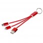 Metal 3 in 1 Charging Cable with Keychain