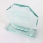 14.5 x 14.5cm Jade Glass Facetted Octagon Award - Engraved