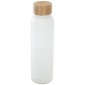 Lume 500 ml matte soda lime glass bottle with bamboo lid  