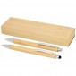 Oblys bamboo ballpoint pen and mechanical pencil set (black ink)