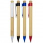Rattan bamboo and recycled plastic ballpoint pen (black ink)