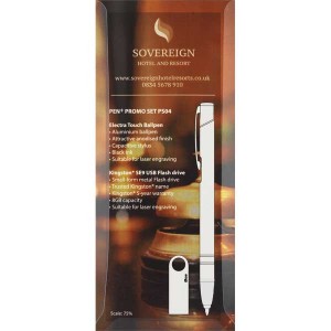 Blister Packed Electra Touch Ballpen With Kingston SE9 USB Flash Drive