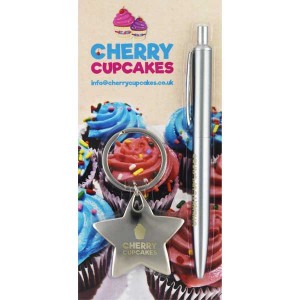 Blister Packed Giotto Metal Ballpen With Star Key Ring