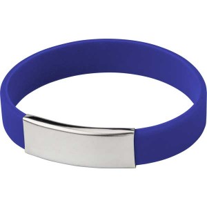 Silicone Wristband with Metal Name Plate