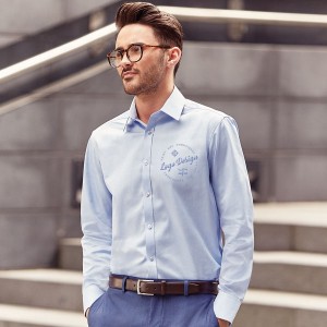Russell Collection Mens Herringbone Shirt 