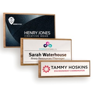Wood Framed Name Badges