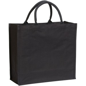 Black Broomfield 7oz Laminated Cotton Tote Bag