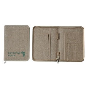 Jute Zipped Closure Travel Document Wallet