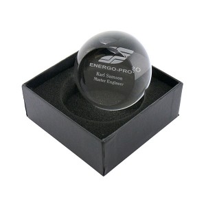 Optical Crystal Flat Top Domed Paperweight