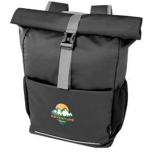 Aqua 15" GRS Recycled Water Resistant Roll-Top Bike Bag - Full Colour