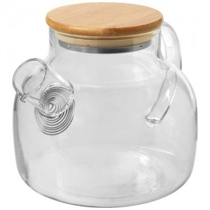 Zen tea pot with strainer and bamboo lid