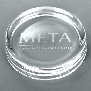 90mm Round Glass Paperweight