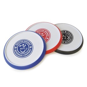 Circular White Plastic Coaster